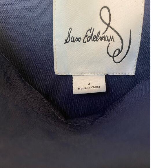 Sam Edelman Asymmetric Sleeveless Cocktail Dress Navy 2 NWOT - Picture 5 of 6